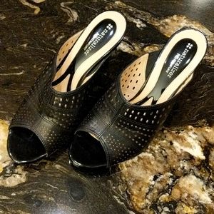 Naturalizer BLK Leather Sandles, 9W
